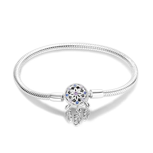 Damen Armband 925 Sterling Silber, Armbänder mit Herz Verschluss Moments Schlangen Gliederarmband Armkette Valentinstag Muttertag Geburtstags Weihnachten Geschenk für Frauen Freundin Mama von TINSLO