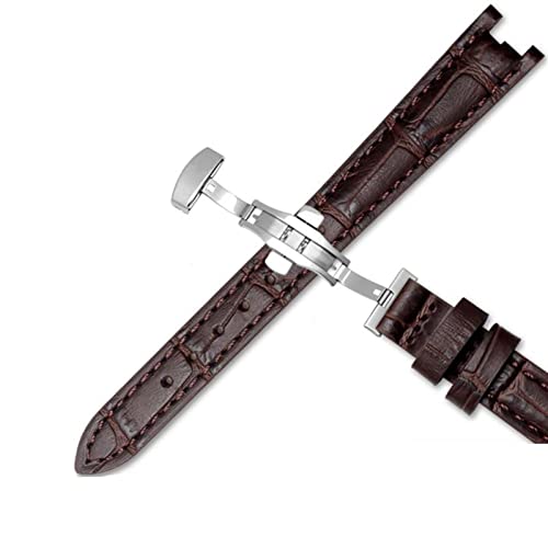 TINTAG Kuh-Uhrenarmband aus echtem Leder für 1853 T094210 Damenuhrenarmband, 12 mm, mit Edelstahl-Schmetterling-Verschluss, Rose gold clasp, Achat von TINTAG