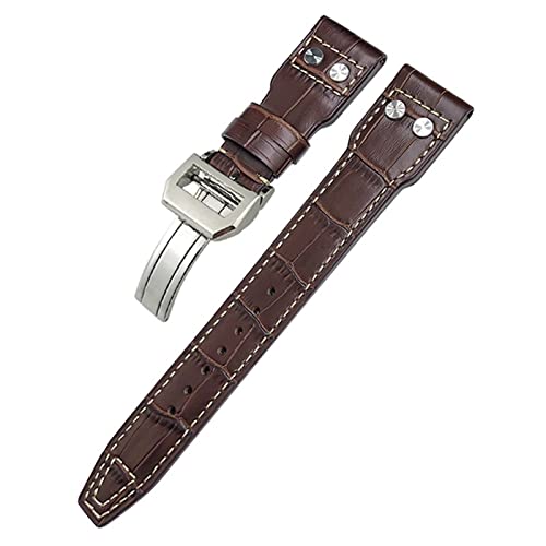 TINTAG Uhrenarmband aus echtem Leder, 21 mm, passend für IWC Big Pilot Top Gun Watch IW3777, Kalbslederband, Gold Buckle, Achat von TINTAG