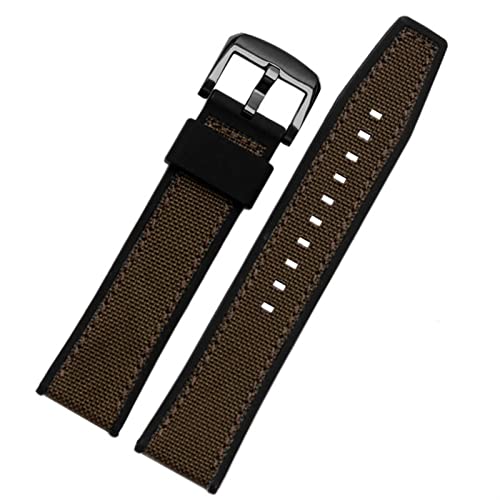 TINTAG Uhrenarmband aus echtem Leder mit Silikonunterseite für SRPD76K1 SRPE80K1 SRPE79K1, Sportarmband, wasserdicht, 22 mm, Schwarz/Braun, 22 mm, Achat von TINTAG