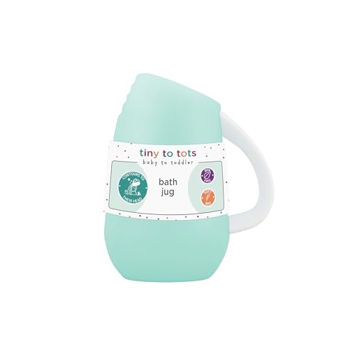 Tiny to Tots Baby-Badekännchen für Babys und Kleinkinder, Haarwaschkrug mit Griff, grüner BPA-freier, weicher Rand, entworfen, um sich an den Kopf Ihres Babys anzupassen von TINY TO TOTS BABY TO TODDLER