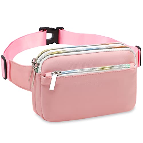 TINYAT Bauchtasche für Damen, modische Bauchtasche, 3 Reißverschlusstaschen, Hüfttasche, Crossbody-Tasche, lässige Bauchtasche für Reisen, Wandern, Radfahren, Party, TY2016, Rose von TINYAT