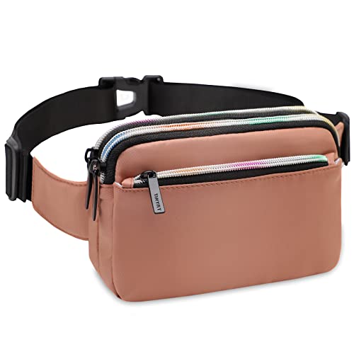 TINYAT Bauchtasche für Damen, modische Bauchtasche, 3 Reißverschlusstaschen, Hüfttasche, Crossbody-Tasche, lässige Bauchtasche für Reisen, Wandern, Radfahren, Party, TY2016, braun von TINYAT