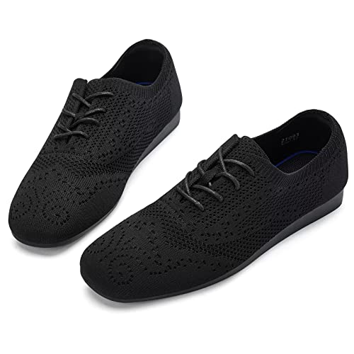 TIOSEBON Damen Oxford Halbschuhe Vintage Brogue Slipper Klassische Damenschuhe Maat 38 Alles Schwarz von TIOSEBON