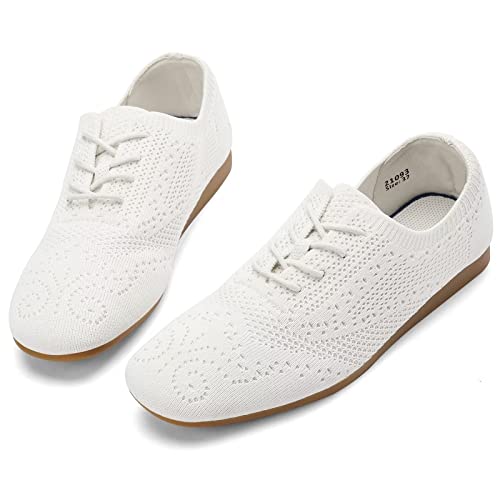 TIOSEBON Damen Oxford Halbschuhe Vintage Brogue Slipper Klassische Damenschuhe Maat 40 Beige von TIOSEBON