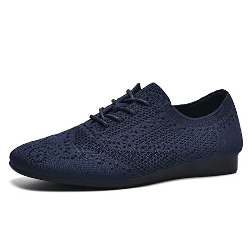 TIOSEBON Damen Oxford Halbschuhe Vintage Brogue Slipper Klassische Damenschuhe Maat 41 Navy blau von TIOSEBON