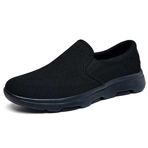 TIOSEBON Herren Slip On Loafer Bequeme Leichte Wanderschuhe Sneakers 40 EU Alles schwarz von TIOSEBON