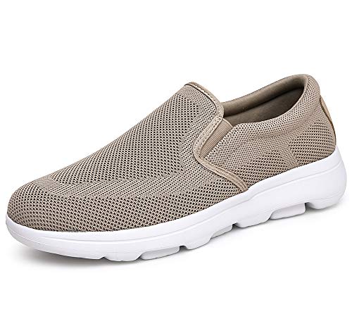 TIOSEBON Herren Slip On Loafer Bequeme Leichte Wanderschuhe Sneakers 40 EU Khaki von TIOSEBON