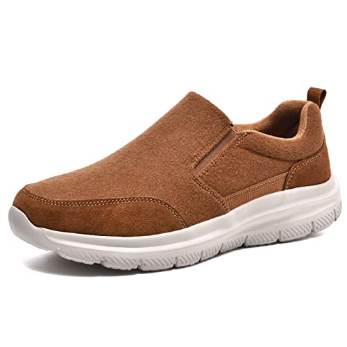 TIOSEBON Herren Slip On Loafers Bequeme Freizeitschuhe für Tennis Arbeit und Autofahren 41 EU Braun von TIOSEBON