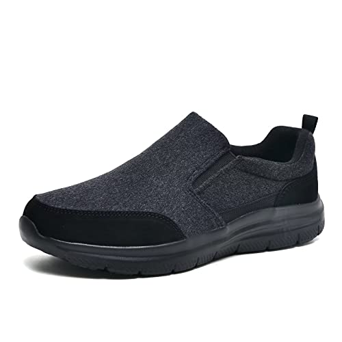 TIOSEBON Herren Slip On Loafers Bequeme Freizeitschuhe für Tennis Arbeit und Autofahren 42 EU Schwarz von TIOSEBON