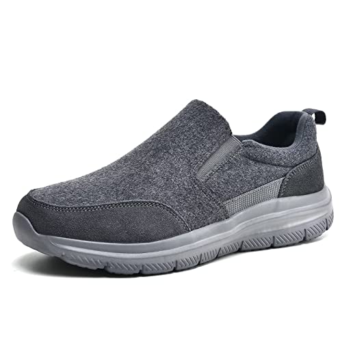 TIOSEBON Herren Slip On Loafers Bequeme Freizeitschuhe für Tennis Arbeit und Autofahren 43 EU Dunkelgrau von TIOSEBON