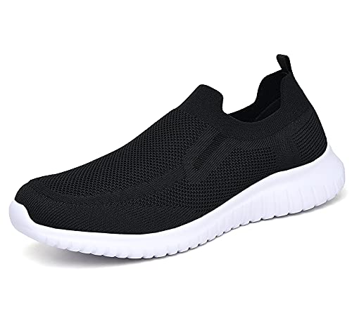 TIOSEBON Herren Slip On Sportschuhe Lässige Tennis Turnschuhe Leicht Laufen Gehen Schuhe 42 EU Schwarz von TIOSEBON