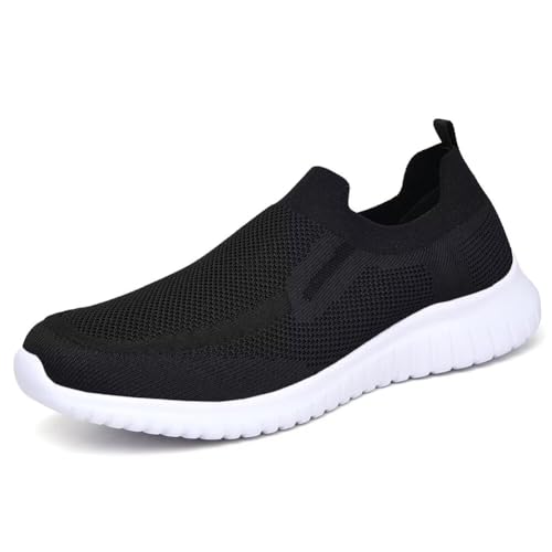 TIOSEBON Herren Slip On Sportschuhe Lässige Tennis Turnschuhe Leicht Laufen Gehen Schuhe 42 EU Schwarz von TIOSEBON