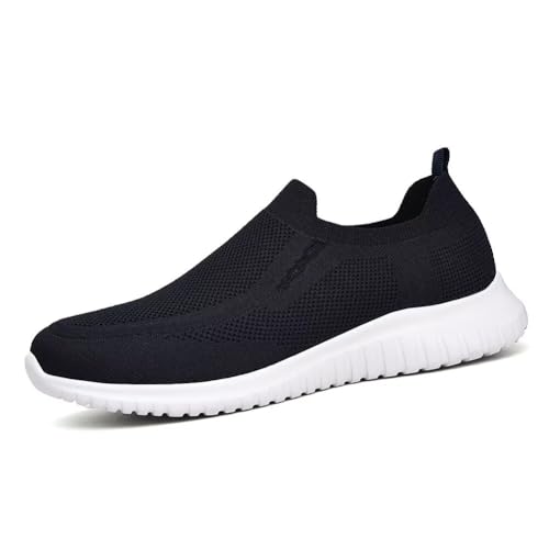 TIOSEBON Herren Slip On Sportschuhe Lässige Tennis Turnschuhe Leicht Laufen Gehen Schuhe 48 EU Tiefes blau von TIOSEBON