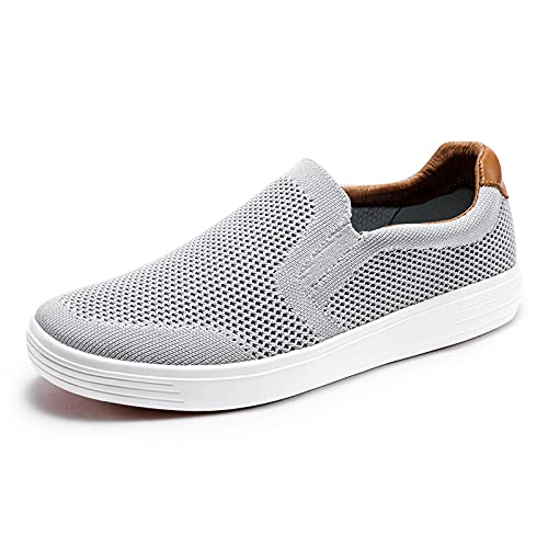 TIOSEBON Herren Walking Schuhe Slip On Casual Sneakers Leicht Bequem Laufschuhe 46.5 EU Hellgrau von TIOSEBON