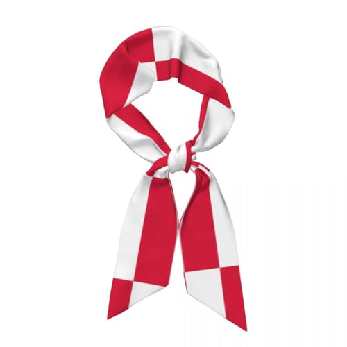 Damen Vintage Stilvolles Bandana Mit Seidengefühl,Farbmuster Mit Aufdruck Der Polnischen Flagge,Schmales Kopftuch Halstuch Mit Handtaschengriff Und Band,Geschenke Für Damen Und Mädchen von TIOYREVENO