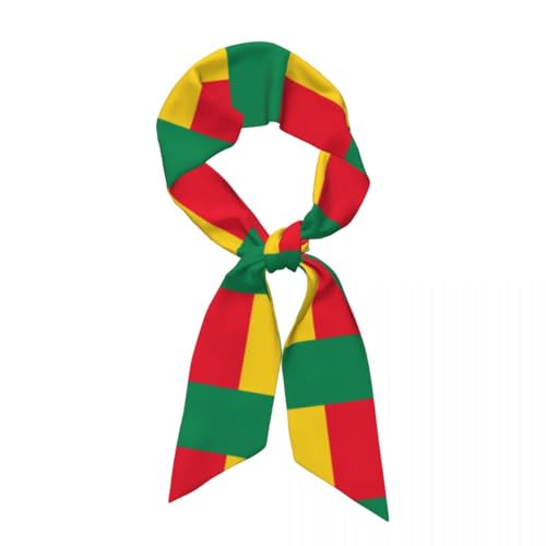 Haarschal Für Damen,Farbmuster Der Benin Flagge,Seidenähnliches Stirnband,Modisches Bandana-Kopftuch,Schmaler Handtaschengriff,Wickelband,Halstuch,Kopfbedeckung,Multifunktionales Accessoire von TIOYREVENO