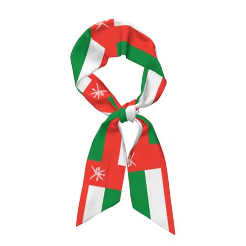 Modisches Kopftuch Aus Satin Für Damen Und Mädchen Wie Seide,Sonderdruck Mit Oman Flagge Kleine Haarschals,Süßes Retro Satin Haarband,Bandschal-Bandanas,Handtaschengriff Hutdekoration von TIOYREVENO