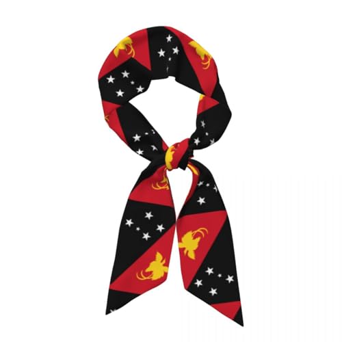 Modisches Kopftuch Aus Satin Wie Seide Für Damen Und Mädchen,Papua Neuguinea Flaggen,Kleine Haarschals,Süßes Retro Satin Haarband,Bandschal Bandanas,Handtaschengriff Hutdekoration von TIOYREVENO