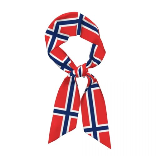 Modisches Satin Kopftuch Für Damen Und Mädchen Wie Seide,Norwegen Flagge,Aufdruck,Kleine Haarschals Süßes Satin Haarband Im Retro Stil,Bandschal Bandanas Handtaschengriff Hutdekoration von TIOYREVENO