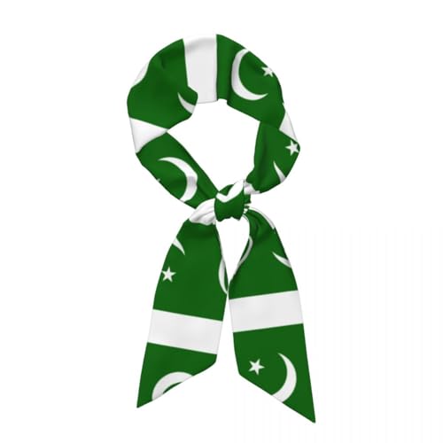 Modisches Satin Kopftuch Für Damen Und Mädchen Wie Seide,Pakistanische Flagge Mit Sonderdruck,Kleine Haarschals,Süßes Retro Satin Haarband,Bandschal Bandanas Handtaschengriff Hutdekoration von TIOYREVENO