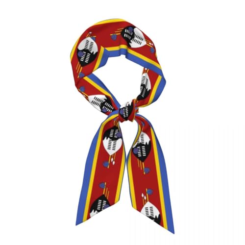 Seidenschal Für Damen,Mit Swasiland Flagge,Seidenähnliches Stirnband,Modisches Bandana-Kopftuch,Schmaler Handtaschengriff,Wickelband,Halstuch,Kopfbedeckung,Multifunktionales Accessoire von TIOYREVENO