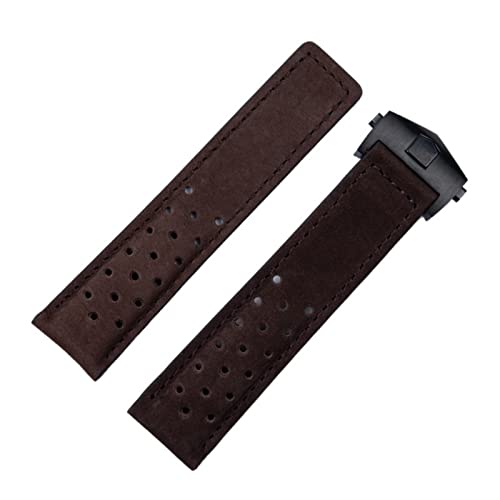 TIOYW 20 mm, 22 mm, 24 mm, echtes mattiertes Lederarmband für Heuer Carrera Aquaracer Monaco F1 Uhrenarmband, Schnalle, 24 mm, Achat von TIOYW