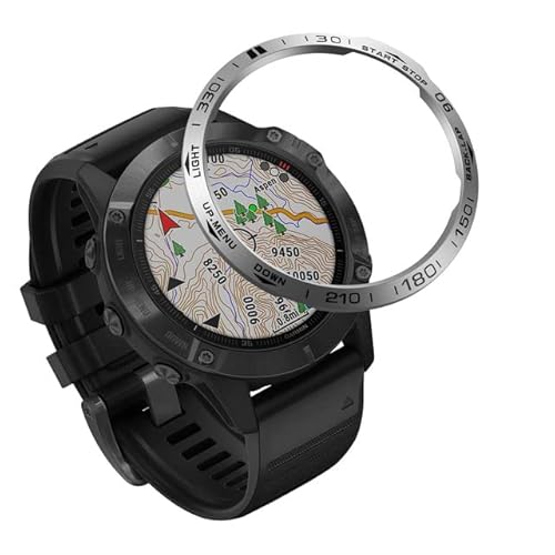 TIOYW Lünettenring für Garmin Fenix 5, 5Plus, 6, 6X, Pro, 6X, Saphir, Smart-Armband, Ring, Schutzhülle, Metall, Kratzschutz, For Fenix 6-6 Pro, Achat von TIOYW