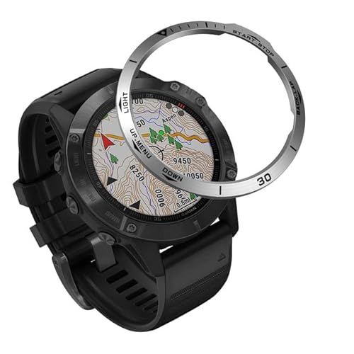 TIOYW Lünettenring für Garmin Fenix 5, 5Plus, 6, 6X, Pro, 6X, Saphir, Smart-Armband, Ring, Schutzhülle, Metall, Kratzschutz, For Fenix 6-6 Pro, Achat von TIOYW