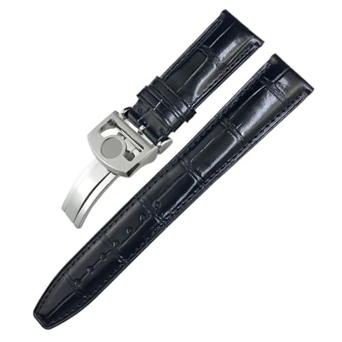 TIOYW Portugieser-Armband aus Leder mit klassischer Alligatorstruktur, 20 mm, 21 mm, 22 mm, passend für IWC Pilot Serie IW500107, IW371604, IW500710, Black Buckle-20mm, Achat von TIOYW