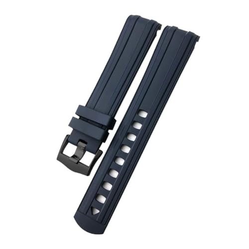 TIOYW Uhrenarmband für Omega Seamaster Diver 300, weiches Uhrenarmband, 20 mm / 21 mm, weiches Silikonkautschuk, Schwarz / Blau, 21 mm, Achat von TIOYW