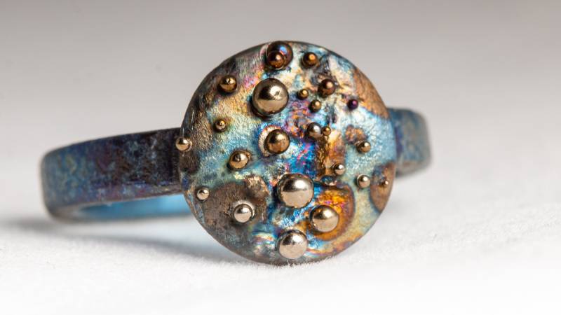 Ursuppe. Reines Titanium Statement Ring Art Welding Unikat Ungewöhnliches Design Made in Finland von TIQUALIA