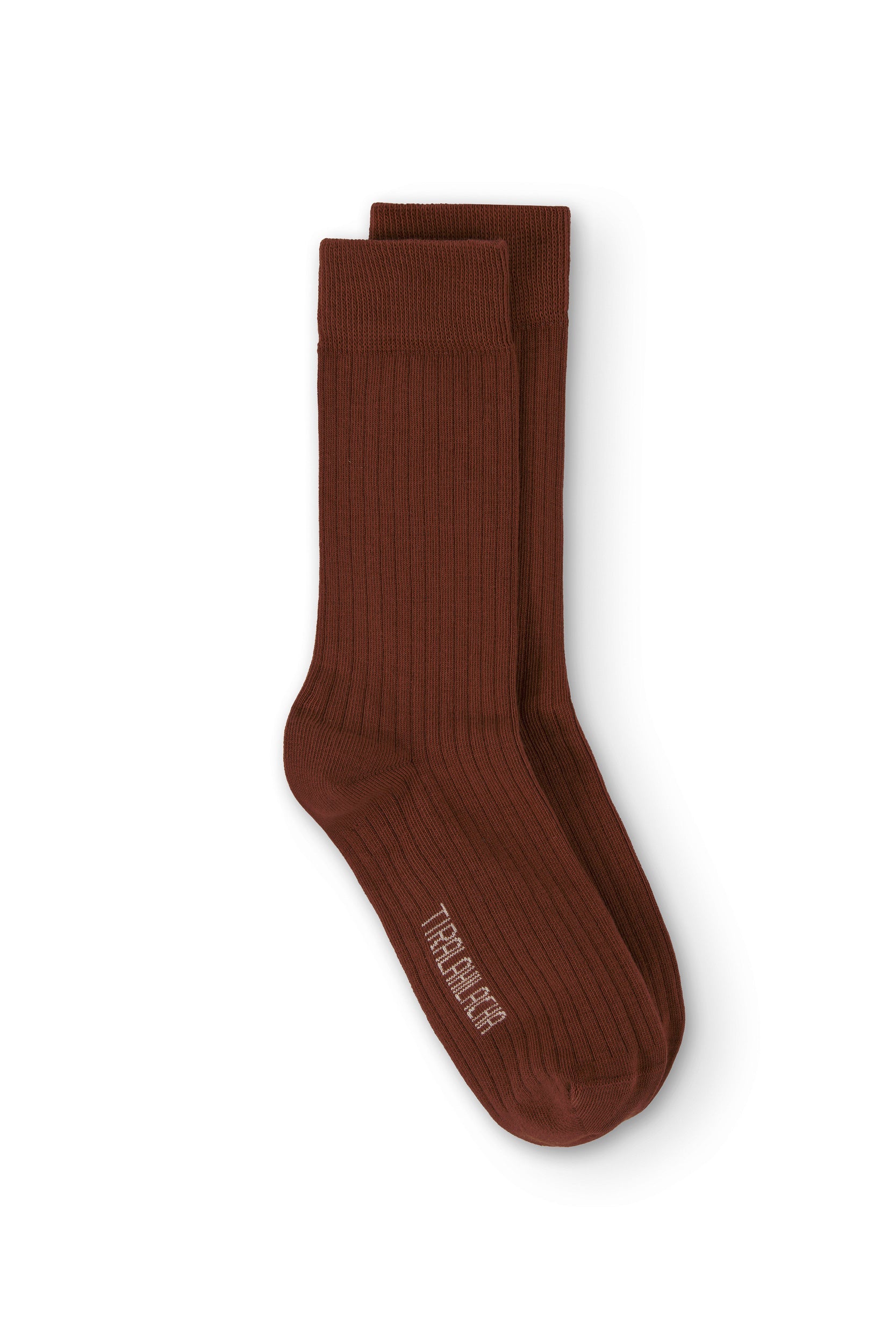 Kids' Ribbed Crew Socks Mars Red von TIRALAHILACHA