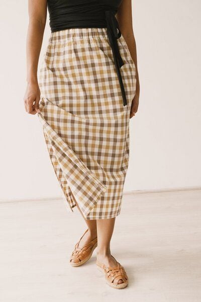 TIRALAHILACHA Halia midi skirt vichy print von TIRALAHILACHA