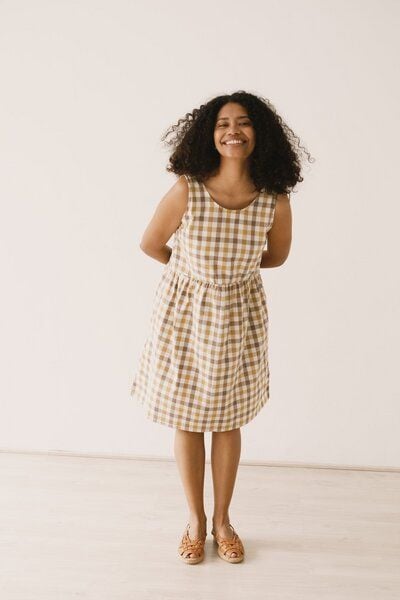 TIRALAHILACHA Hazel straps dress vichy print von TIRALAHILACHA