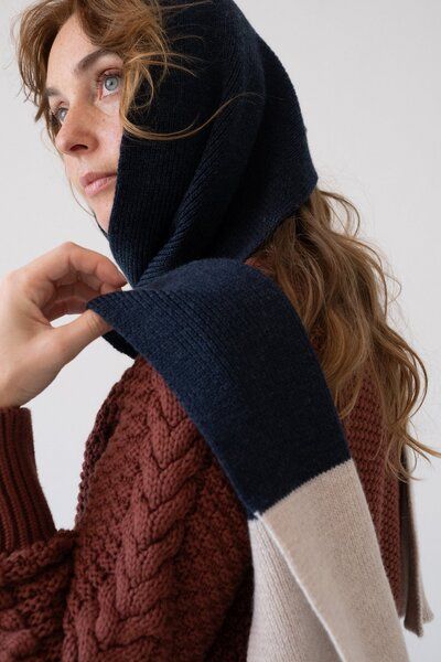 TIRALAHILACHA Tayo chunky wool scarf in two-tone von TIRALAHILACHA