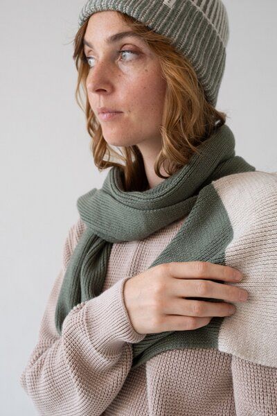 TIRALAHILACHA Tayo chunky wool scarf in two-tone von TIRALAHILACHA