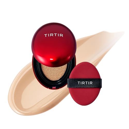 TIRTIR Mask Fit Red Cushion Foundation In Minigröße, Volle Deckkraft, Für Schwerelose Haut, Satinierte, Glänzende Oberfläche, Tattoo Cover Up Buildable (/0,15 Fl Oz), 23N Sand von TIRTIR