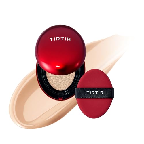 TIRTIR Mask Fit Red Mini Cushion No.21C Cool Ivory (4.5 g) - Mini-Größe TIRTIR Masken-Foundation mit rotem Kissen, langanhaltend, aufbaubare Abdeckung, seidenmattes Finish#21C kühles Elfenbein von TIRTIR