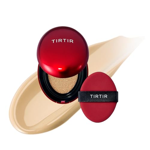 TIRTIR Mask Fit Red Mini Cushion No.24W Soft Beige (4.5 g) - Mini-Größe TIRTIR Masken-Foundation mit rotem Kissen, langanhaltend, leicht, aufbaubare Abdeckung, seidenmattes Finish#24W weiches Beige von TIRTIR