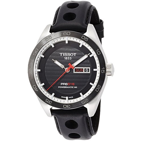 Tissot Herren-Armbanduhr 42mm Armband Leder Schwarz Gehäuse Edelstahl Automatik Analog T100.430.16.051.00 von Tissot