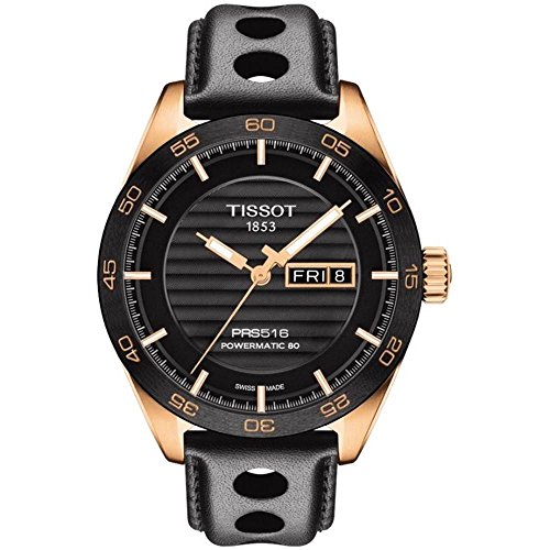 Tissot Herren-Armbanduhr 42mm Armband Leder Schwarz Gehäuse Edelstahl Automatik Analog T100.430.36.051.00 von Tissot