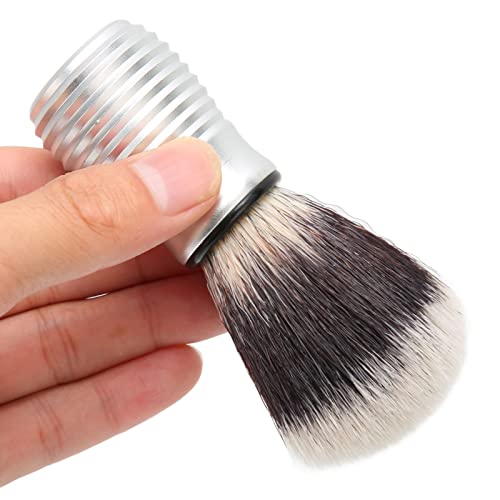 Handgefertigter Rasierpinsel für Männer, Einfache Reinigung, Schnell Trocknende Bartbürste für Den Heimsalon, Langlebige Friseur-Reinigungsbürste mit Feinen Borsten und Gebogenem Griff aus Aluminiumle von TITA-DONG