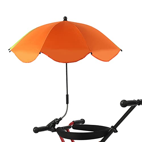 TITA-DONG Stuhlschirm mit Klemme, Universeller Verstellbarer Strandkorbschirm, UV-Schutz, Sonnenschirm für Terrassenstuhl, Strandkorb, Kinderwagen, Sportstuhl, Rollstuhl und Wagen(Orange) von TITA-DONG