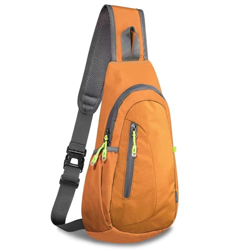 TITECOUGO Shoulder Bag Small Backpack Sling Bag for Women Men Gym Cross Body Running Rucksack Work Healthy Back Bag Chest Bags Crossbody Backpacks Daypack Camp Day Packs Sports Lightweight Orange von TITECOUGO