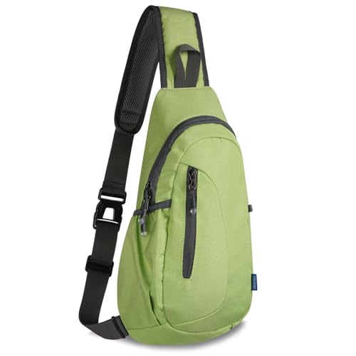 TITECOUGO Small Sling Bag Lightweight Crossbody Canvas Bag for Women Rucksack for Men Running Backpack Travel Chest Pack Shoulder Daypack for Gym Work Sports Hiking Outdoor Green von TITECOUGO