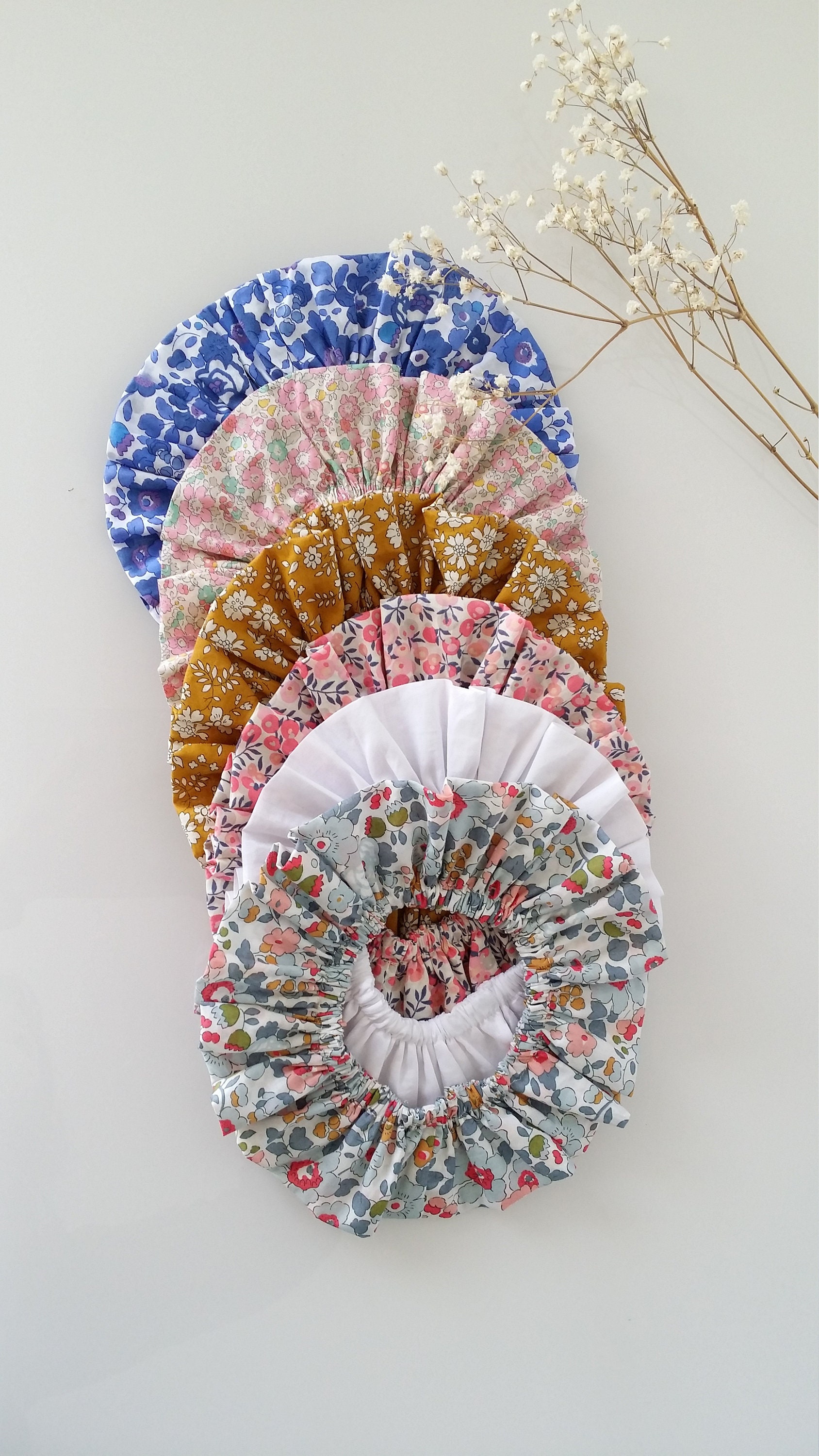 Pierrot-Kragen Aus Bio-Baumwolle in Liberty - Und Weiß Mit Gummizug von TITIGOGOParis