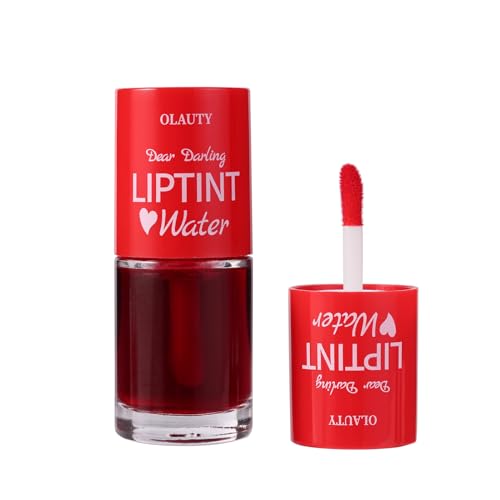 TITIMORE Kirsche Lip Tint Stain Set Water Lip Gloss Flüssiger Lippenstift Hydrating Spiegel Lippenstift Feuchtigkeitsspendender Mini Liquid Glaze Wasserfest,Langhaftender,nicht klebrigem Finish (#2) von TITIMORE