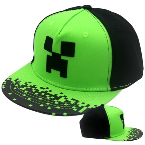 Minnecrafft Baseballmütze Kinder, Minnecrafft Baseballkappe Einstellbare Basecap Cartoon Baseball Cap Kappe Cap Baseballkappe mit Flacher Krempe Verstellbar Baseboard Mütze for Kinder 2-8 Years von TIUASHR