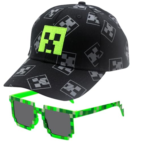 TIUASHR Minnecrafft Baseballmütze Baseball Cap Kinder, 2PCS Minnecrafft Baseballkappe und Sonnenbrille Sonnenhut Verstellbar Baseboard Mütze Basecap Kappe Cap Sonnenmütze für Kinder Ab 3 Jahren TIUASHR Minnecrafft Baseballmütze Baseball Cap Kinder, 2PCS Minnecrafft Baseballkappe und Sonnenbrille Sonnenhut Verstellbar Baseboard Mütze Basecap Kappe Cap Sonnenmütze für Kinder Ab 3 Jahren von TIUASHR